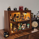 Yusenyi Ono Blind Box Display Stand Wooden DIY Scene Dustproof Bubble Mart Display Box Transparent Figure Storage Box (Large Size) Two-Layer Retro Blind Box Storage Box