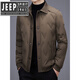 JEEP SPIRIT Light Luxury Knitted Lapel Lightweight Down Jacket Men's 2025 Winter Business Casual 90 White Duck Down Warm Jacket Brown 2XL 185