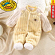 G.duck baby flannel jumpsuit thickened double layer autumn and winter baby clothes for men and women 0-2 years old harem pajamas plus velvet double layer flannel sky blue double-piece jumpsuit size 73 recommended 2-6 months