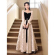 Summer evening dress for women, high-end light luxury, dignified and decent, black banquet temperament, socialite's birthday and adult ceremony costume, black XS recommended 75-85Jin Jin is equal to 0.5kg