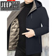 JEEP SPIRIT羽绒服男士短款外套2025秋冬季中年休闲修身加厚爸爸男装上衣 黑色 98036b内胆可拆卸 M /170