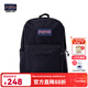 JANSPORT Jasper School Bag Lightweight Backpack Men's and Women's Travel Bag Simple Backpack Computer Bag Student Campus 4QUE008 Jazz Black-Side Bag + Compartment