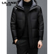 LILANZ men's mid-length down jacket winter high-end brand white duck down hooded fashionable men's jacket khaki M
