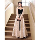 Summer evening dress for women, high-end light luxury, dignified and decent, black banquet temperament, socialite's birthday and adult ceremony costume, black XS recommended 75-85Jin Jin is equal to 0.5kg