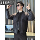 JEEP SPIRIT otoño e invierno nuevo estilo hermoso cuello de béisbol ropa de trabajo algodón tendencia de la moda masculina chaqueta versátil de color sólido simple negro M (recomendado 90-110 Jin Jin equivale a 0,5 kg)