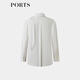 PORTS Women's 2026 Spring and Summer New Simple Milk White Ribbon Style Silk Shirt Milk White XS (2)