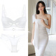 Victoria Palace sexy underwear, ultra-thin straps, big breasts, small underwear, anti-sagging, push-up, push-up, side breasts, lace bra, black suit, bra + underwear, 75B/34B, with M size underwear
