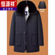 恒源祥2025冬季派克服羽绒服男中长款中老年爸爸装活里活面父亲保暖外套 黑色 XL 180(115-135斤穿）