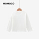 Mami Maka (MOMOCO) children's clothing boys' T-shirt 2026 spring style medium and large children's fashionable and versatile children's fun T-shirt white 90