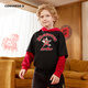 Converse boys' contrasting fake two-piece hooded sweatshirt 2026 spring children's skin-friendly and comfortable fleece sweatshirt