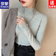 ROMON Half Turtleneck Sweater Women's New Autumn and Winter Knitted Sweater Slim Fit Bottoming Shirt Versatile Western Style Tight Top Brown S 80-95Jin Jin is equal to 0.5 kg
