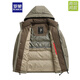 ROMON Dad Down Jacket Men's Short White Duck Down Graphene Liner Warm Windproof Jacket Men's Winter Top Khaki 3XL 190 Recommended 165-180 Jin Jin equals 0.5 kg