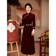 Tingxin's mother-in-law's wedding dress, new style noble and stylish dress, mother's wedding dress, burgundy M