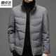 Snow Flying (SNOWFLYING) high-end down jacket men's 2025 winter new stand-up collar white duck down short thickened casual winter warm jacket gray