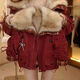 TIANFAN Winter Girls Jacket Mother-daughter Parent-Child Clothes 2025 New Winter Style Western Style Overcome Imitation Fur Top Red Follow and add to Favorite to get a pendant 175 Mom L size 105-120 Jin Jin is equal to 0.5 kg