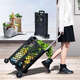 Wing Fantasy hand-pulled shopping cart that can easily climb stairs and is designed with a trolley for outings. Grid style. Black four wheels.