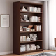Yusenyi all solid wood home bookshelf walnut color whole wall integrated floor-standing storage rack wall-mounted living room storage combination bookcase (all solid wood combination) 220cm North American black walnut