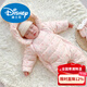 Disney Newborn Infant Down Jacket Jumpsuit Autumn and Winter Outing 0-1 Year Old Baby Girl Winter Jacket Pink Qiqi Down Free Hand and Foot Covers 73cm (15Jin Jin is equal to 0.5kg -18Jin Jin is equal to 0.5kg)