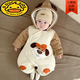 G.duck baby quilted one-piece suit for men and women in autumn and winter, thickened and warm, full moon, cute crawling suit, winter clothing, outdoor clothing 66, weight 10-14Jin Jin is equal to 0.5 kg, one size fits all, big-eared puppy, quilted one-piece cotton suit