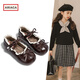 AriacaARIACA Girls Princess Shoes 2026 Spring New Little Girls Leather Shoes Children's Shallow Mouth Mary Jane Shoes Brown 30 Inner Length 19.1/Suitable for Foot Length 18.1-18.5