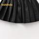 Balabala shopping mall same style children's clothing children's short skirt girls 2026 new spring and autumn imitation leather pleated skirt black 90001 90