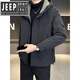 JEEP SPIRIT workwear hooded jacket men's cotton-padded jacket 2025 autumn and winter quilted jacket style windproof two-cotton jacket men's black (cotton) thickened M 100-120Jin Jin equals 0.5 kg