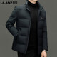 LILANZ Down Jacket 2025 Winter New Casual Business Men's White Duck Down Stand Collar Short Fashion Down Jacket Black M (170)