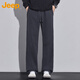 JEEP Jeep casual pants men's autumn and winter thickened straight sweatpants twill warm long pants men's navy blue L
