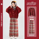 I.KARNOW Girls' New Year Clothes 2026 New Girl's Suit Autumn and Winter Western Style Festive Year of the Pig Red New Year Sweater 19745 Red + 15190 Red Plus Velvet Suit 170