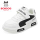 BOBDOG children's shoes 2026 spring new style boys' low-cut sneakers for primary school students casual white shoes children's sports shoes for women milky white/black 27 suitable for feet 16.2CM