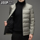 JEEP SPIRIT Men's Short Down Jacket Winter New Thin Goose Down Jacket Warm Thickened Men's Jacket Gray Green M 170