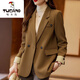 Woodpecker (TUCANO) blazer women's autumn and winter 2025 new casual temperament goddess style fashionable design suit brown L 120Jin Jin is equal to within 0.5 kg