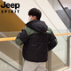 JEEP International Brand Men's Cotton Clothes Winter 2025 New Thickened Youth Cotton Clothes Coldproof Hooded Casual Jacket Spliced Cotton Clothes Black 7998 M 85-100