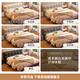 Ziwu Leather Puff Bed Cream Style Double Bed 1.8m 2m Master Bedroom King Bed Leather Bed Solid Wood Frame Storage King Bed Leather Single Bed Default Leather Beige 1.8*2m Frame Model 15cm Silent Bed Board
