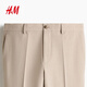 H&M 2026 new spring men's slim fit trousers 1253395 beige 013 31 170/78