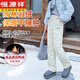 Hengyuanxiang extended waterproof workwear down pants for women to wear in winter - 40 degrees below zero white duck down thickened warm Harbin cotton pants apricot down regular style recommended height below 165cm XL 115-125 Jin Jin equals 0.5 kg
