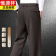 恒源祥羊毛混纺秋冬款男士休闲裤直筒宽松运动休闲裤松紧腰加厚男裤子 棕色 L 建议127-140斤左右