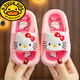 G.duck children's slippers for girls in summer season home indoor non-slip cartoon cat cute baby girl's slippers cat pink size 22-23 recommended for 14cm foot length