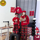 G.duck Chinese New Year parent-child outfits for a family of three, autumn and winter red sweatshirts, festive New Year's greetings clothes, mother and daughter outfits, fashionable, high-end and trendy, hot sale, red plus velvet, 90 cm