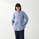 MUJI Women's Kapok Mixed Double-layer Yarn Disc Button Long Top Women's Shirt Women's Spring 26 BC2RNA6S Saxony Blue Stripe XL (165/92A)