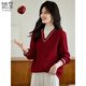 She enjoys half turtleneck sweater for women New Year's red holiday two-piece knitted bottoming sweater autumn and winter sweater for women T143Z3020