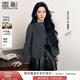 Xiangying Liu Xiening's same style Xiangying double-sided pure wool coat for women winter gray blueberry hard candy short woolen coat dark gray M 160/84A/95-110Jin Jin is equal to 0.5 kg