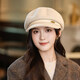 CTRLEND British retro octagonal beret women's autumn and winter face-showing small versatile duck hat winter warm painter newsboy hat black