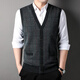 Hengyuanxiang wool sleeveless vest sweater for men winter business casual V-neck men's vest sweater top bottoming shirt Zhongca M /170/88A