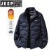 JEEP SPIRIT轻薄羽绒服男2025新款冬季防风立领加厚保暖内胆90白鸭绒外套 25188-曜石黑【90%白鸭绒】 S