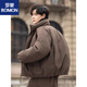 罗蒙（ROMON）2026冬季新款羽绒服男设计感宽松百搭加厚保暖立领面包服短款外套 黑色 M