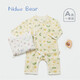 Nido Bear Newborn Summer Thin Onesie Baby Bodysuit Outing Short-Sleeved Romper Suit 22CX025 Yellow Green Geometry 66cm Suitable for Height