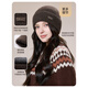 JIUMU yak velvet hat for women in autumn and winter, thickened and warm, versatile ear protection, brown knitted woolen cap, dark coffee, one size fits all (56-60cm)