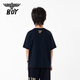 BOY JUNIOR boys' new spring and summer loose short-sleeved T-shirt black 130