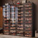 Yusenyi shoe cabinet storage cabinet home door shoe storage integrated wall shoe rack transparent shoe box storage box light luxury tea transparent door large capacity 3 columns 10 layers of gray (approximately 60 pairs of shoes)